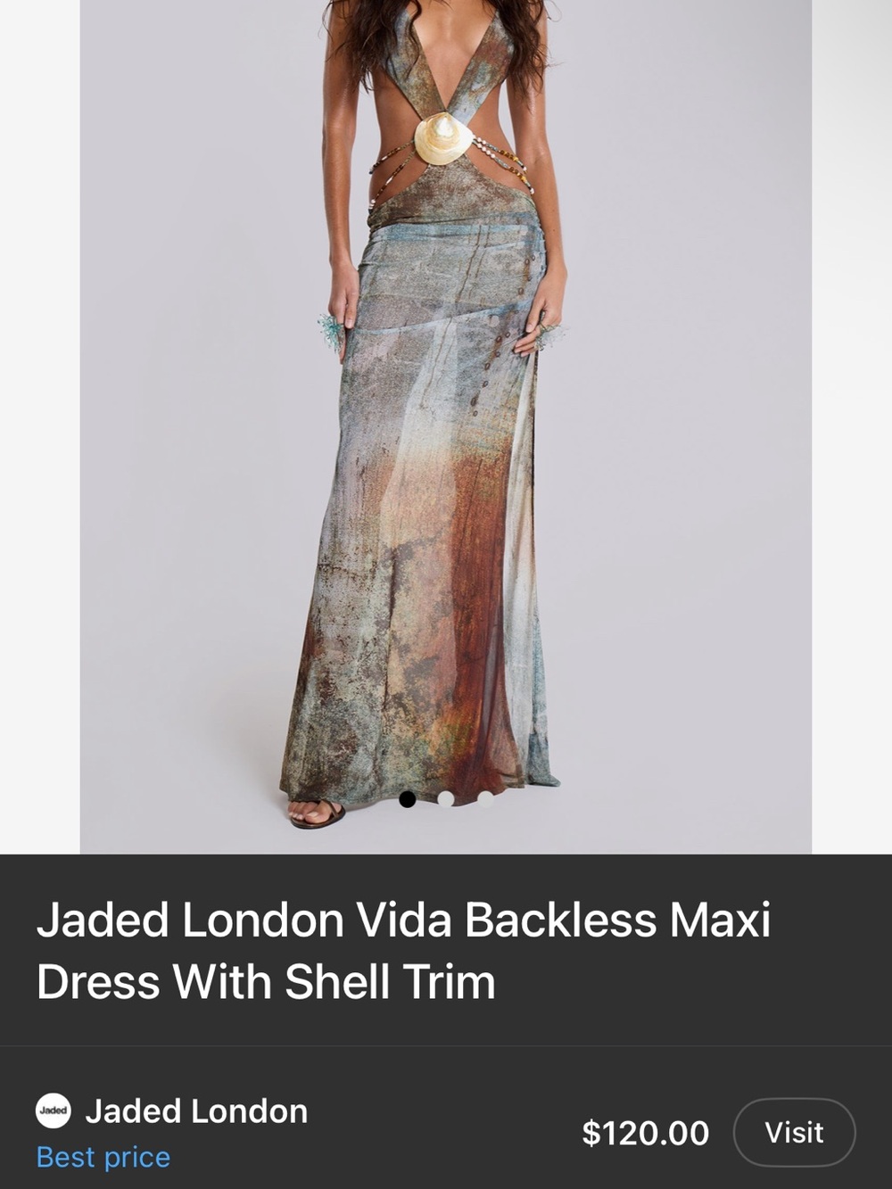 Jaded London Multicolor Maxi Skirt with Shell Accent